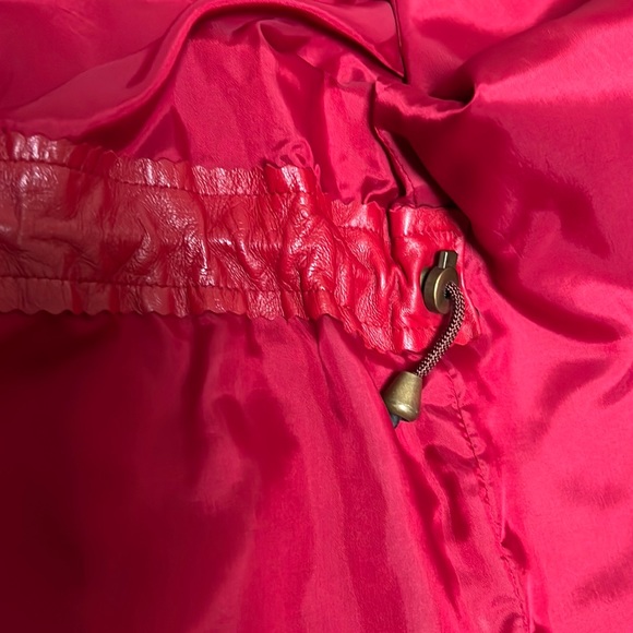 Carl W. Herrmann Pittsburgh Lyn Vintage Red Leather Cinch Waist Coat Women’s 10 - Picture 16 of 17